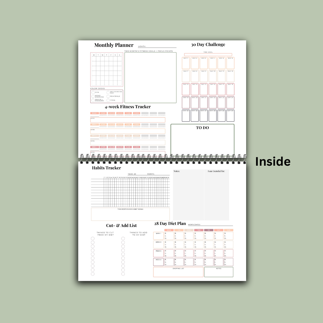 This Year, I Choose Me 12-Month Health & Fitness Planner (Undated) - Image 2